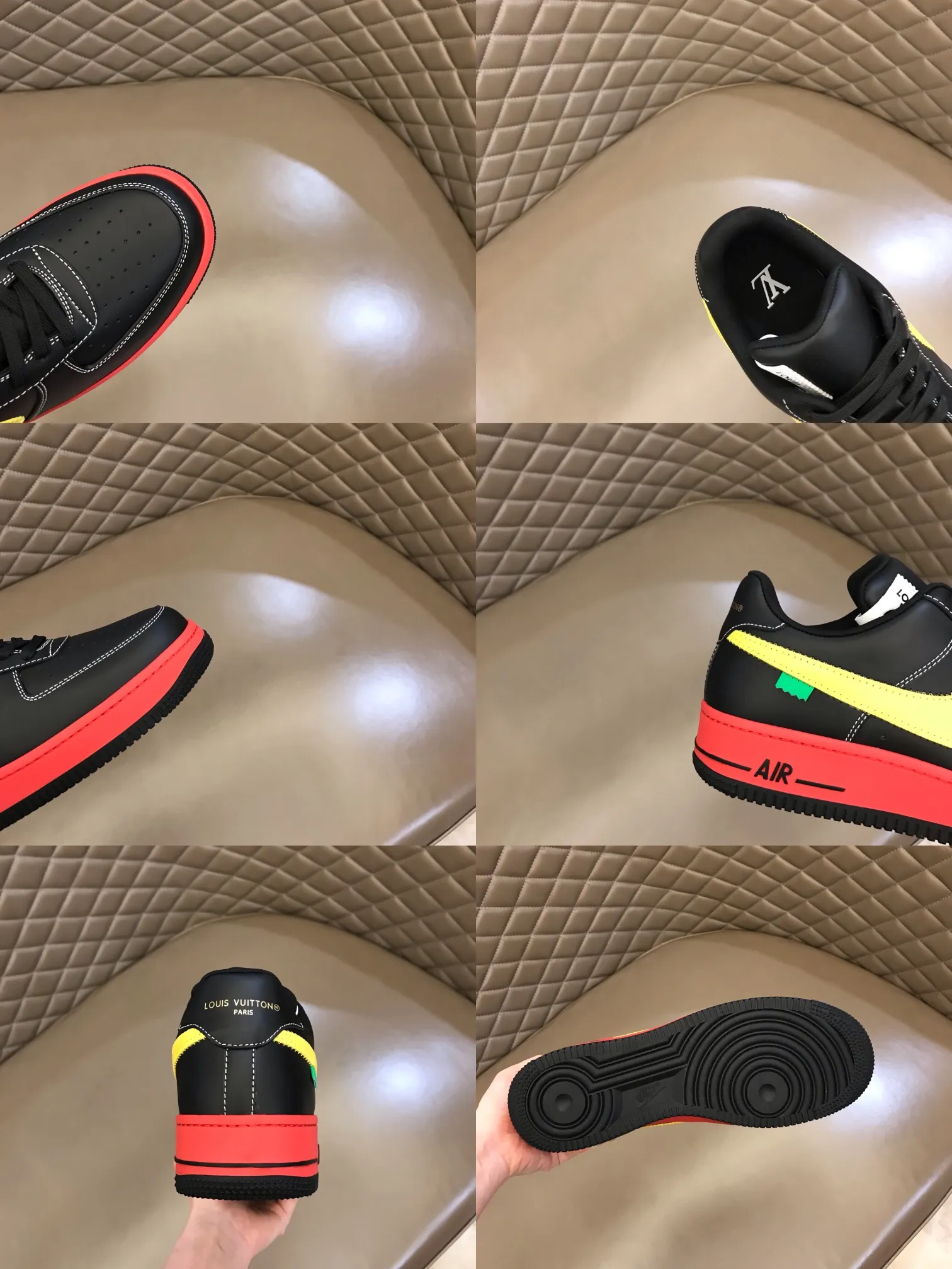 Men's shoes 💰p440 "*OUIS *UITTO*" x OFF-WHITE x Nike tripartite collaboration! Trendy and cool men's casual sports shoes with unrivaled color matching. The design idea basically continues the style of THE TEN. The Swoosh line and tongue label have a very familiar visual effect and are both fashionable and trendy! A must-have for fashionistas! The effect on your feet is absolutely stunning! Size: 38-45